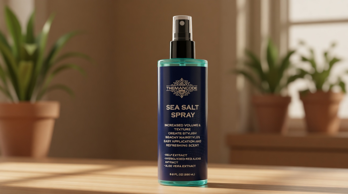 THEMANCODE Sea Salt Spray for Men, Texturizing Hairspray, Travel Essentials, Beach Vacation Essentials, Surf Spray Adds Instant Volume, Travel Essentials, Hair Gift for Men, 8.8 Oz