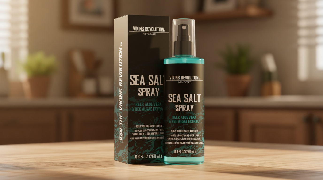 Viking Revolution Sea Salt Spray for Men - Hair Texturizing Spray with Kelp, Aloe Vera and Red Algae Extract - Surf Sprays to Add Volume and Texture for Men and Women Beach Hair - 8.8oz