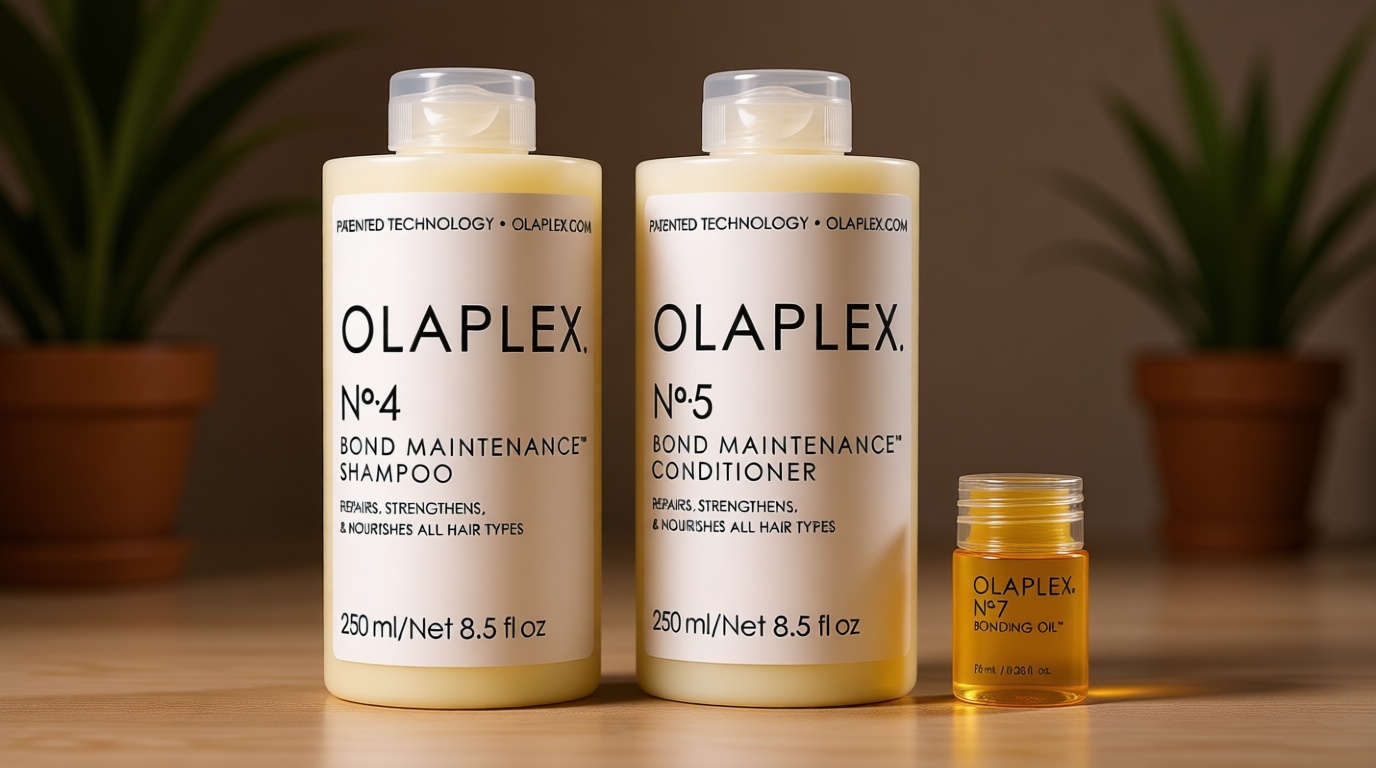 Olaplex Wash and Shine Hair Kit: No. 4, 5, 7, Shampoo & Conditioner Set | Cleanse, Hydrate, & Control Frizz Up to 72 Hours | Bonding Oil for Shine & Protect | For Coily, Curly, Straight, and Wavy