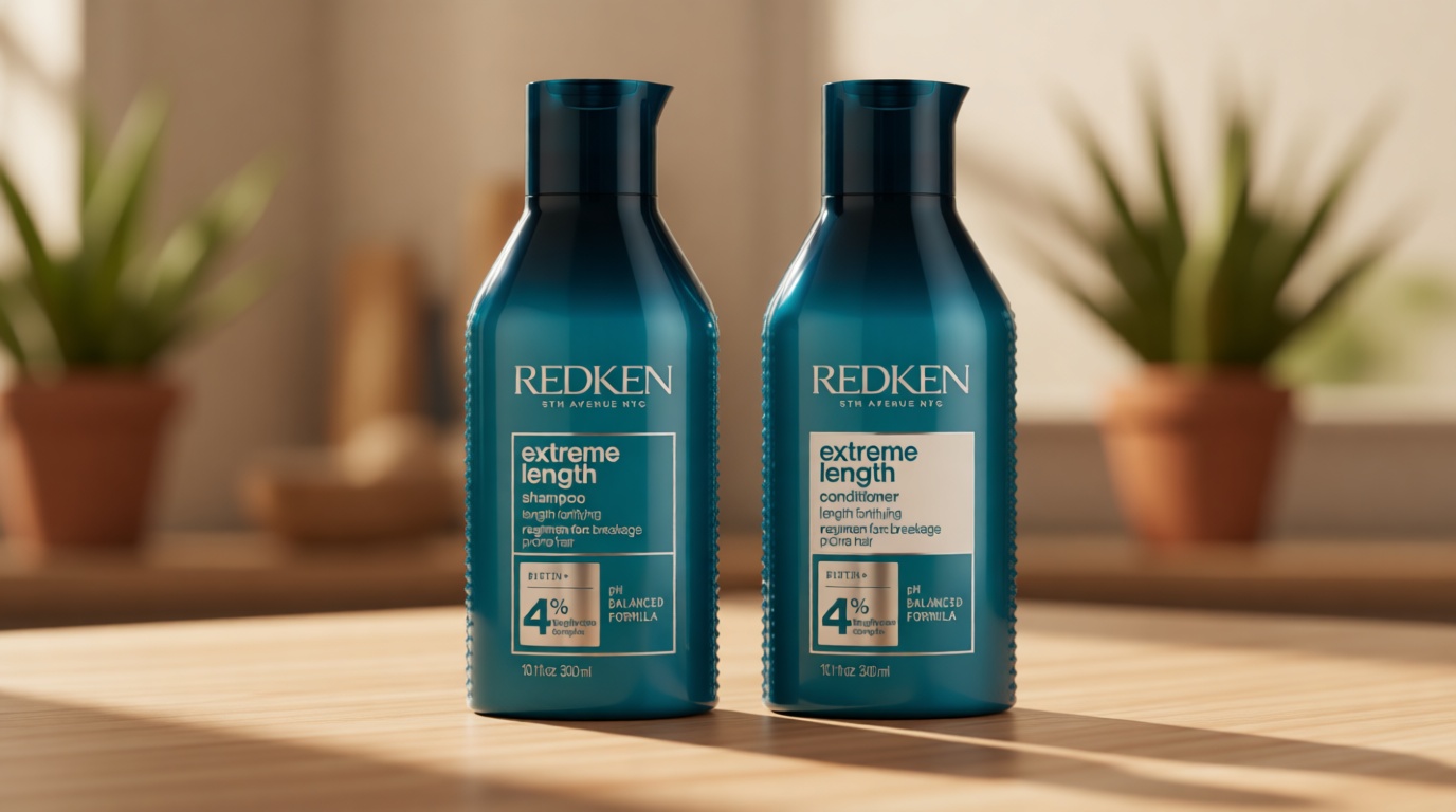 Redken Extreme Length Biotin Shampoo & Conditioner Set For Longer Hair – Promotes Healthy Hair Growth, Strengthens Damaged Hair, Prevents Hair Breakage, Infused With Biotin Cradle to Cradle Certified
