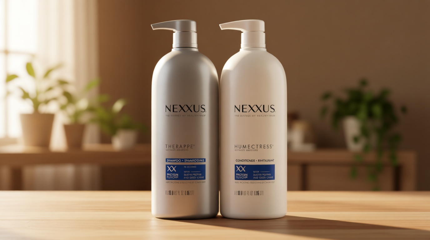 Nexxus Shampoo and Conditioner Therappe Humectress 2 Count for Dry Hair Silicone-Free, Moisturizing Caviar Complex and Elastin Protein for thicker and stronger hair 33.8 oz