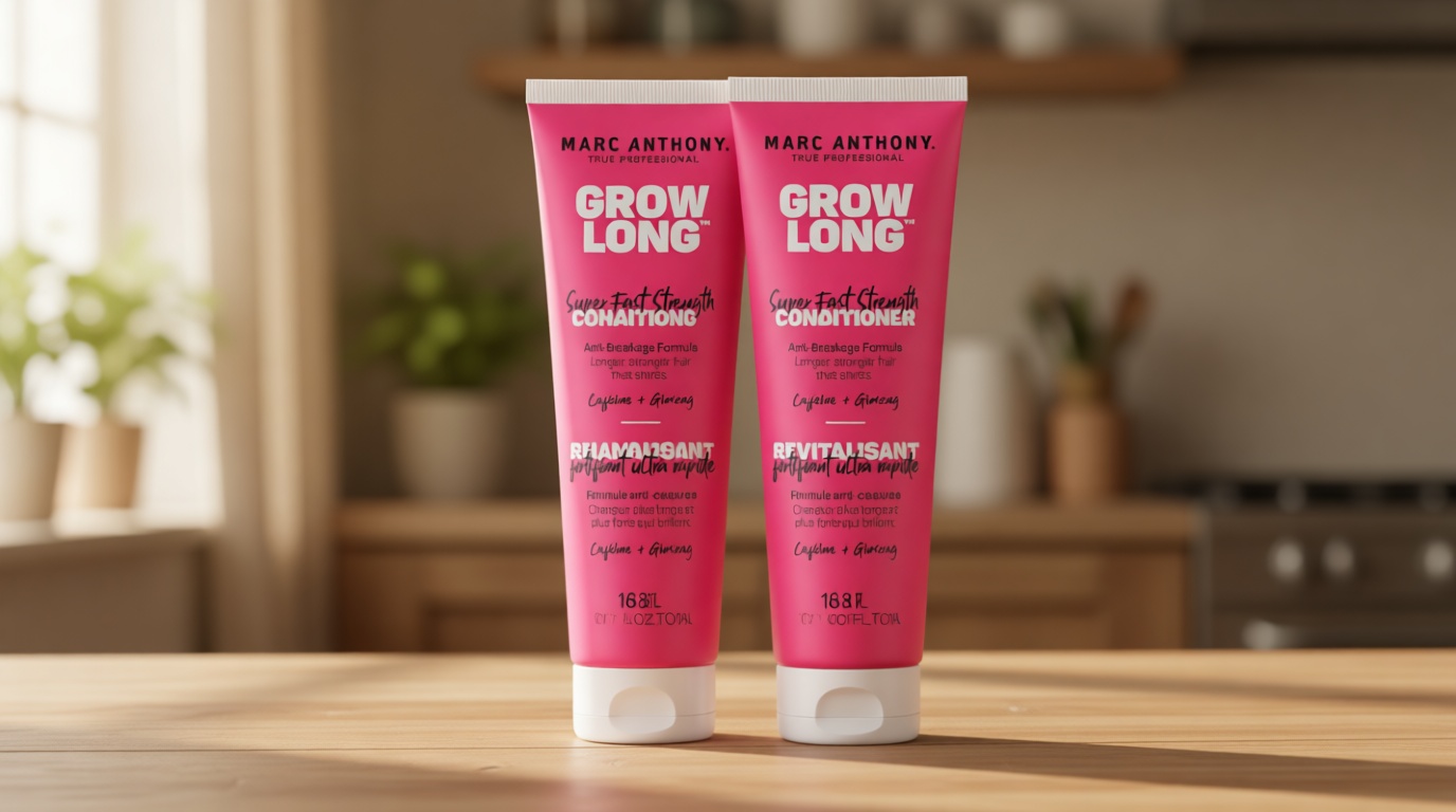 Marc Anthony Shampoo and Conditioner Gift Set, Grow Long Biotin - Anti-Frizz Deep Conditioner For Split Ends & Breakage - Vitamin E, Caffeine & Ginseng for Curly, Dry & Damaged Hair