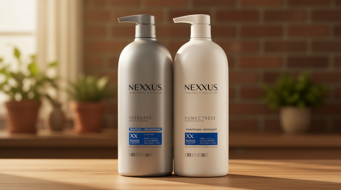 Nexxus Shampoo and Conditioner Therappe Humectress 2 Count for Dry Hair Silicone-Free, Moisturizing Caviar Complex and Elastin Protein for thicker and stronger hair 33.8 oz