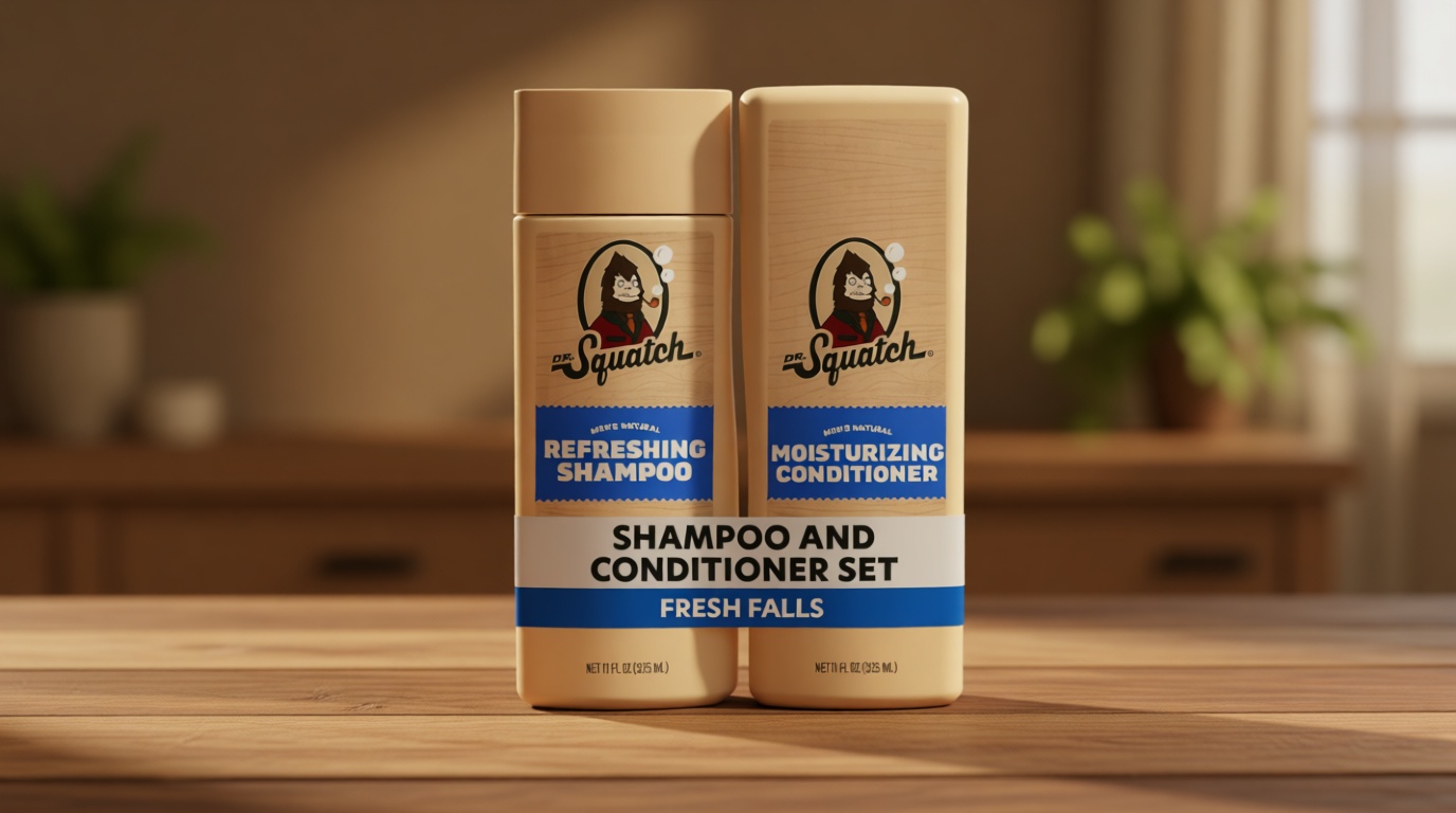 Dr. Squatch Natural Men's Shampoo and Conditioner Set - Healthy, Full Looking Hair - Fresh Falls Natural Shampoo and Conditioner for Men (11 fl oz, 2-Pack)