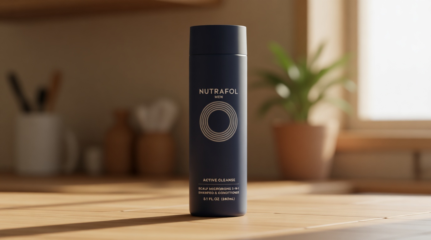 Nutrafol Men's Shampoo and Conditioner 2-in-1, Cleanses, Hydrates, Unclogs Pores, Improves Hair Volume & Strength, Physician-formulated for Thinning Hair, Color Safe, Sulfate Free - 8.1 Fl Oz Bottle