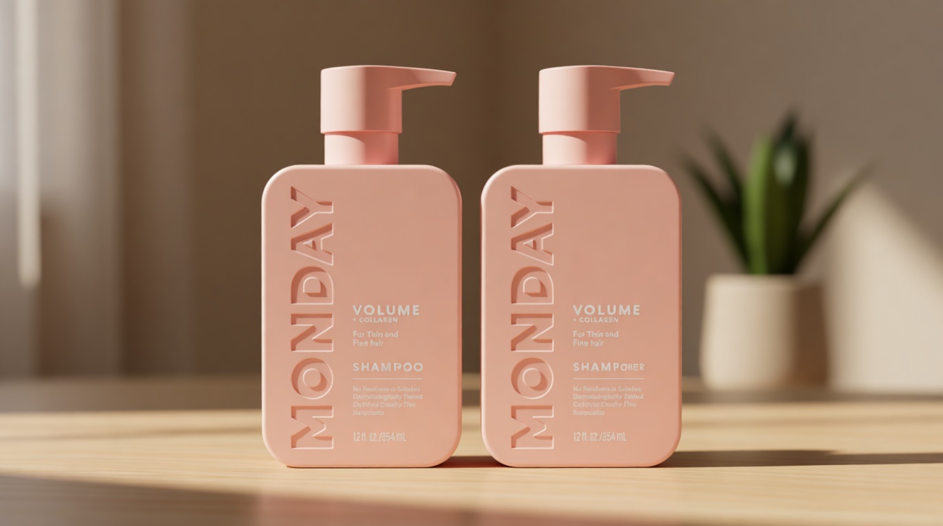 MONDAY HAIRCARE Volume Shampoo + Conditioner Set (2 Count) 12 oz. For Thin, Fine, and Oily Hair Made with Coconut Oil, Ginger Extract, and Vitamin E 100% Recyclable Bottle