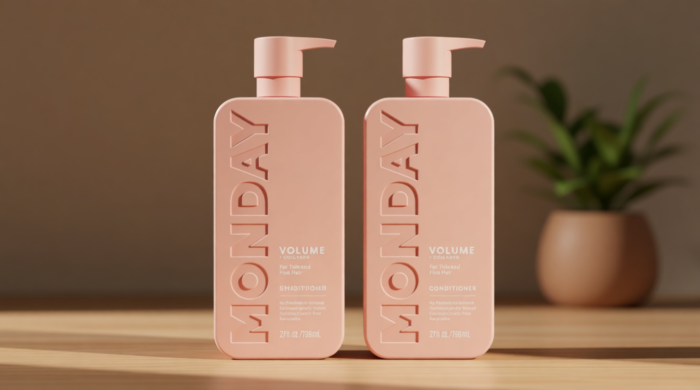 MONDAY HAIRCARE Volume Shampoo + Conditioner Set (2 Count) 27 oz. For Thin, Fine, and Oily Hair Made with Coconut Oil, Ginger Extract, and Vitamin E 100% Recyclable Bottle