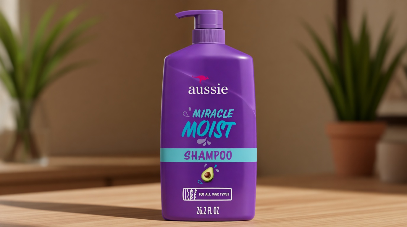 Aussie Miracle Moist Shampoo: Hydrating & Gentle Cleansing Treatment with Avocado & Jojoba Oil, 26.2 Fl Oz