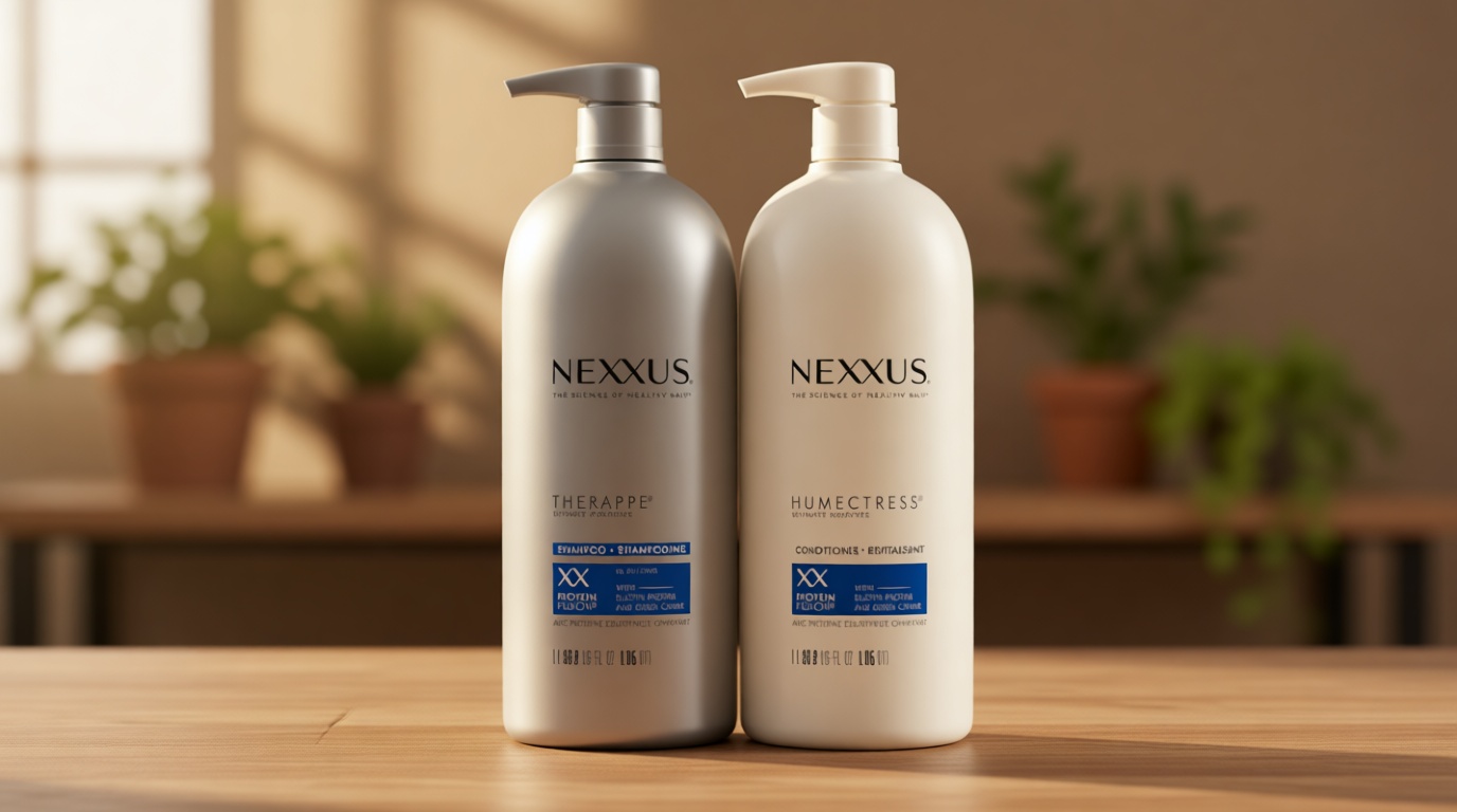 Nexxus Shampoo and Conditioner Therappe Humectress 2 Count for Dry Hair Silicone-Free, Moisturizing Caviar Complex and Elastin Protein for thicker and stronger hair 33.8 oz