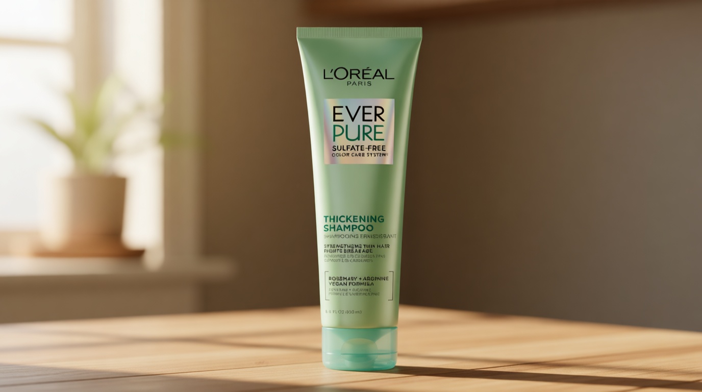 L'Oreal Paris Thickening Sulfate Free Shampoo, Thickens + Strengthens Thin, Fragile Hair, Hair Care with Rosemary Leaf, EverPure, 8.5 Fl Oz (Packaging May Vary)