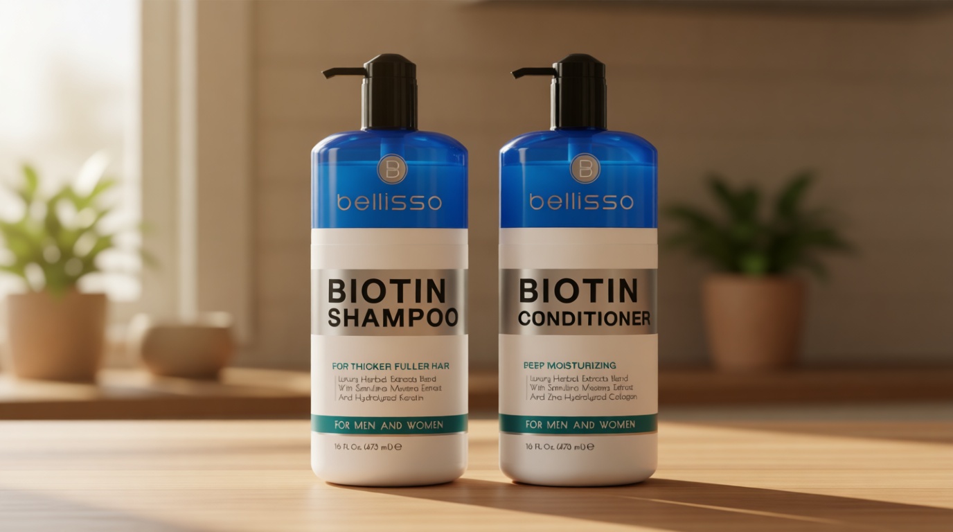 Biotin Shampoo and Conditioner Set - Sulfate and Paraben Free Treatment for Men and Women - Hair Thickening Volumizing Products to Help Boost Thinning Hair with Added Keratin