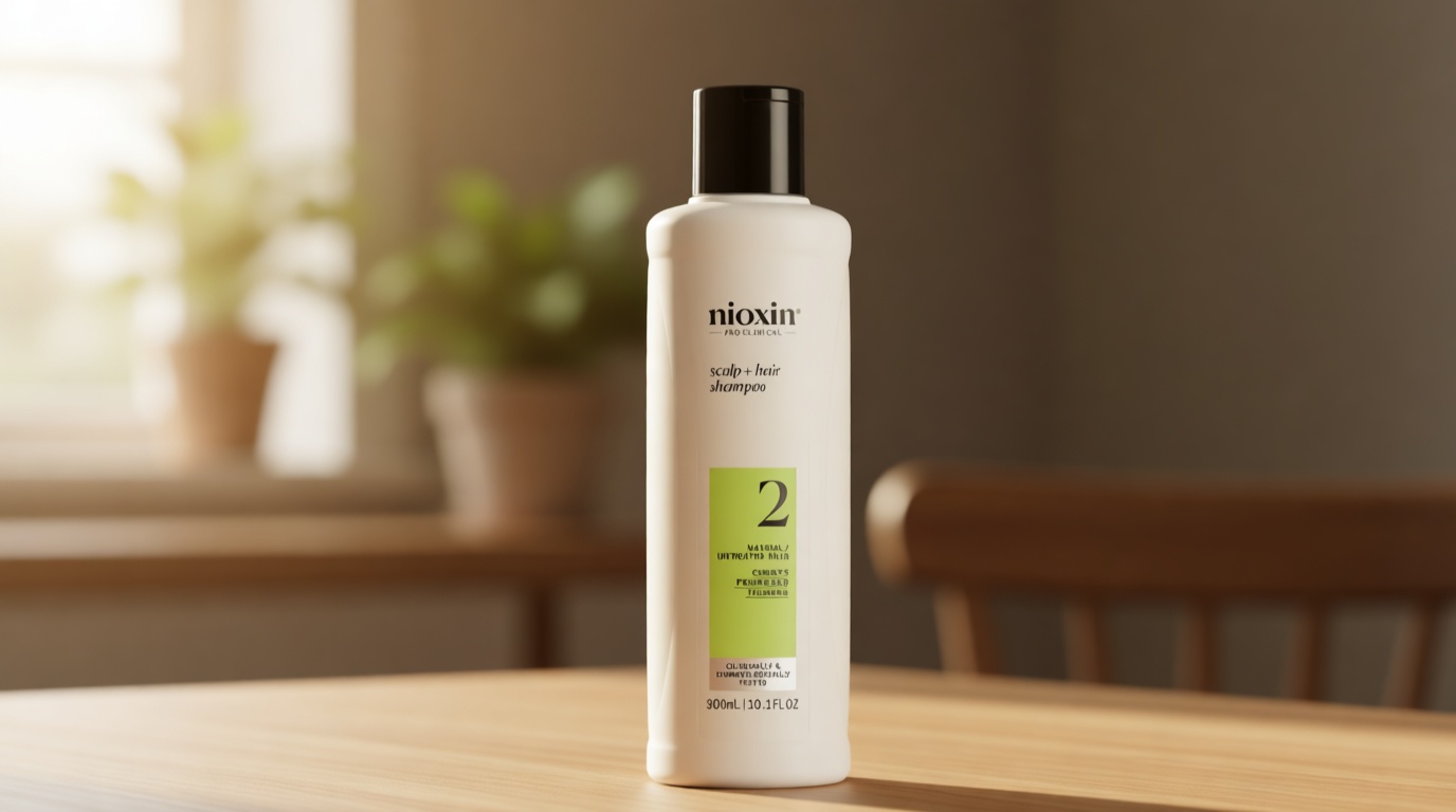 Nioxin System 2 Scalp + Hair Thickening Shampoo for Natural Hair with Progressed Thinning | Cleanse & Boost Hair Density with Niacinamide & Biotin