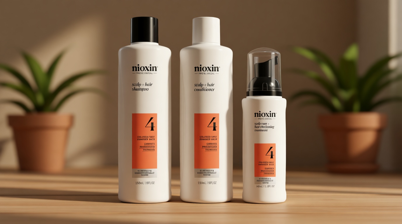 NIOXIN Scalp + Hair Thickening System Kits | For Natural, Colored, & Damaged Hair with Light to Progressed Thinning | Strengthen & Boost Hair Density with Niacinamide & Biotin | 1 Month Supply