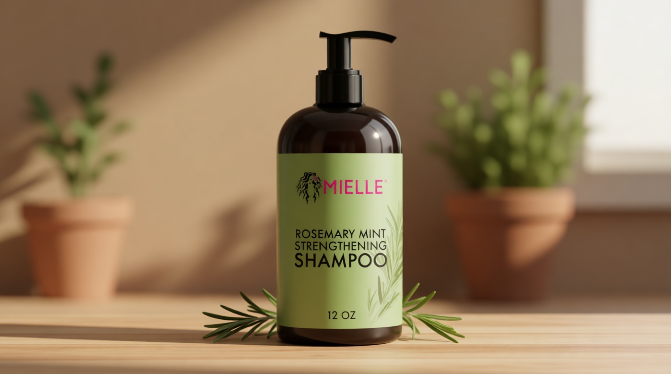 Mielle Organics Rosemary Mint Hair Strengthening Biotin Shampoo - Moisturizing Hair Shampoo for Women and Men to Gently Cleanse, Repair & Protect Strands (12 oz)
