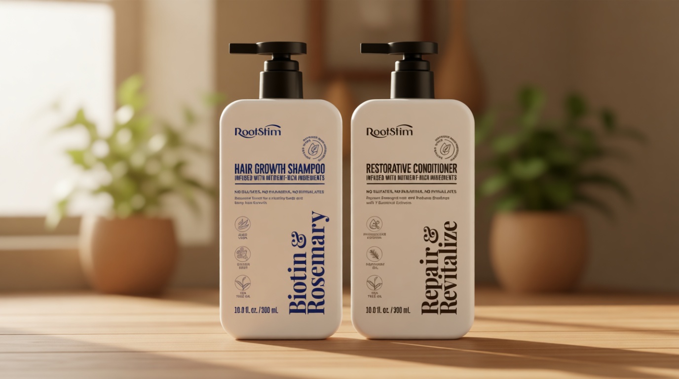 Hair Growth Shampoo and Conditioner Set - Rosemary & Biotin Shampoo and Conditioner for Hair Thickening - Botanical Boost for a Healthy Scalp, Hair Growth and Strengthen