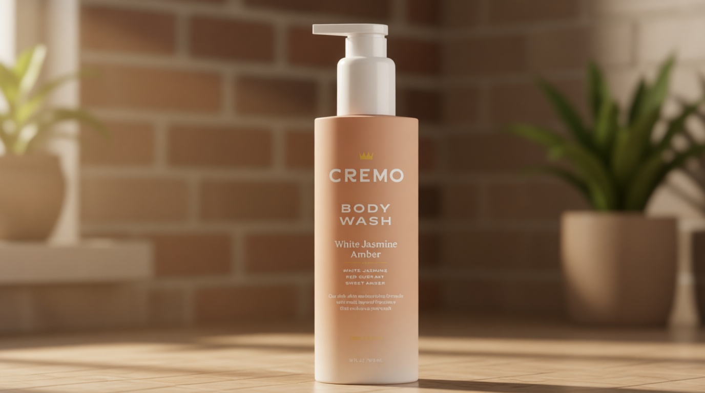 Cremo White Jasmine Amber Skin Moisturizing Body Wash for Women, Notes of White Jasmine, Red Currant, and Sweet Amber, 16 Fl Oz