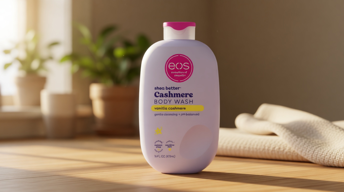eos Body Wash, Vanilla, Moisturizing Creamy Gel Formula with Shea Butter, Glycerin, Vitamin E, pH Balanced, Sensitive Skin, Vegan, 16 fl oz