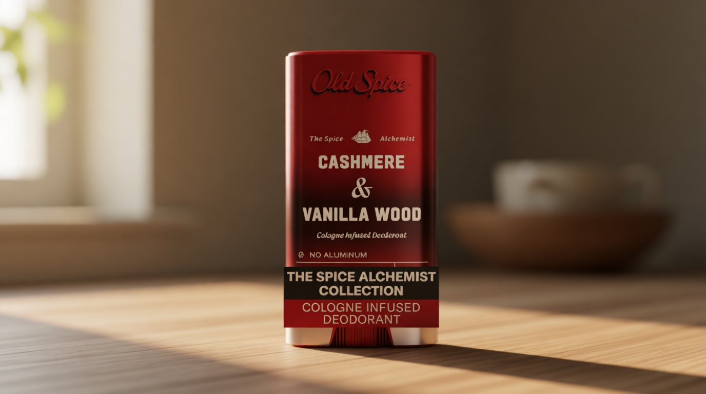 Old Spice Aluminum Free Deodorant for Men, The Spice Alchemist Collection, 24/7 Cologne Infused Scent, No Trade Off Formula, Free of Parabens & Phthalates, Cashmere + Vanilla Wood Scent, 3.0 oz