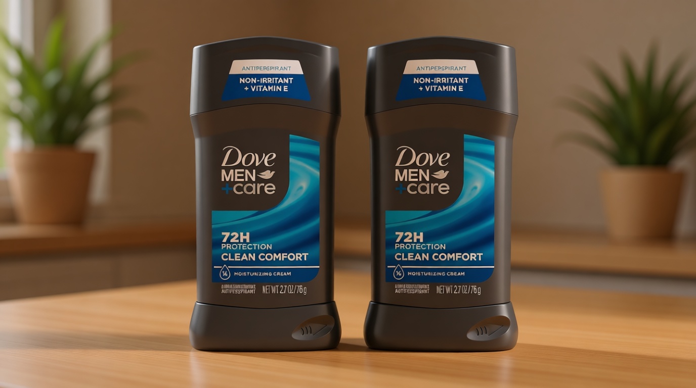 DOVE MEN + CARE Antiperspirant Deodorant Stick Clean Comfort Twin Pack 72-Hour Sweat & Odor Protection Antiperspirant for Men With 1/4 Moisturizing Cream 2.7 oz