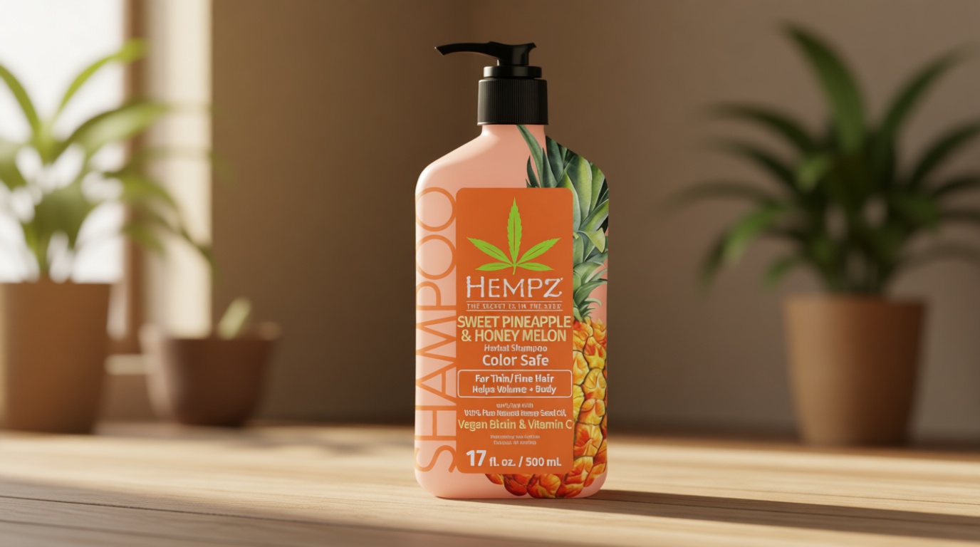 Hempz Biotin Shampoo - Sweet Pineapple & Honey Melon - For Thin/Fine Hair Growth & Strengthening of Dry, Damaged and Color Treated Hair, Hydrating, Softening, Moisturizing - 17 Fl OZ