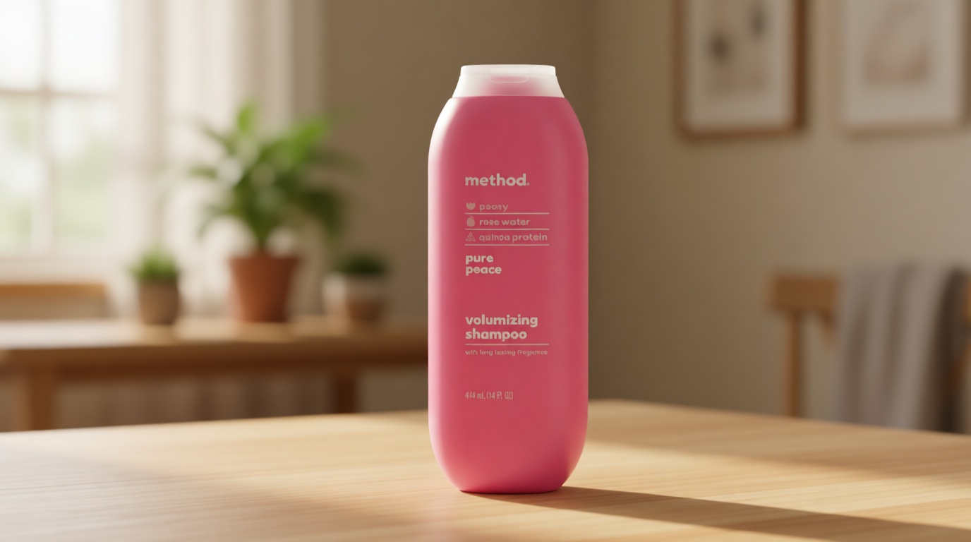 Method Pure Peace Volumizing Shampoo - For Thicker, Fuller and Visibly Hydrated Hair - Sulfate Free and Safe for Color-Treated Hair - 14 oz ECOLOGO