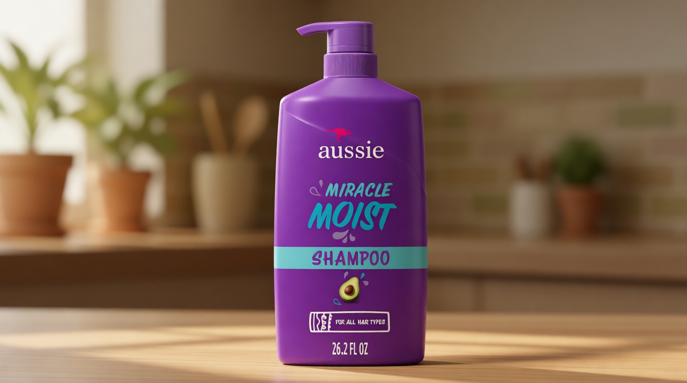 Aussie Miracle Moist Shampoo: Hydrating & Gentle Cleansing Treatment with Avocado & Jojoba Oil, 26.2 Fl Oz