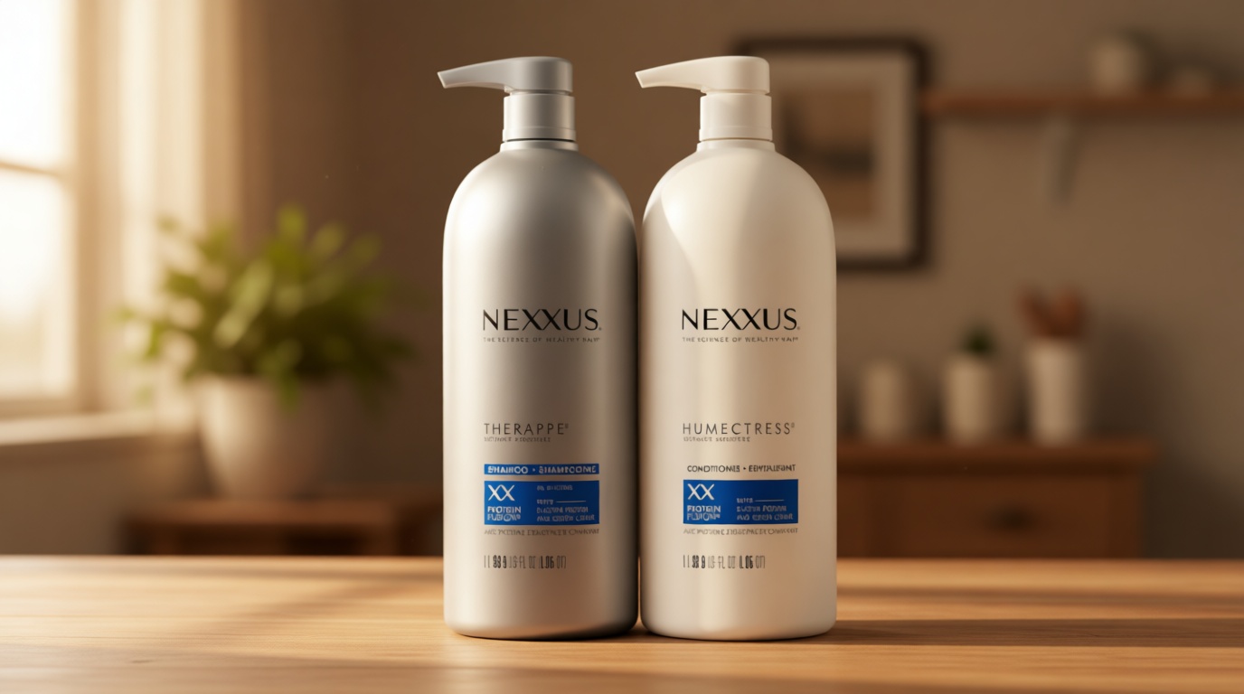 Nexxus Shampoo and Conditioner Therappe Humectress 2 Count for Dry Hair Silicone-Free, Moisturizing Caviar Complex and Elastin Protein for thicker and stronger hair 33.8 oz