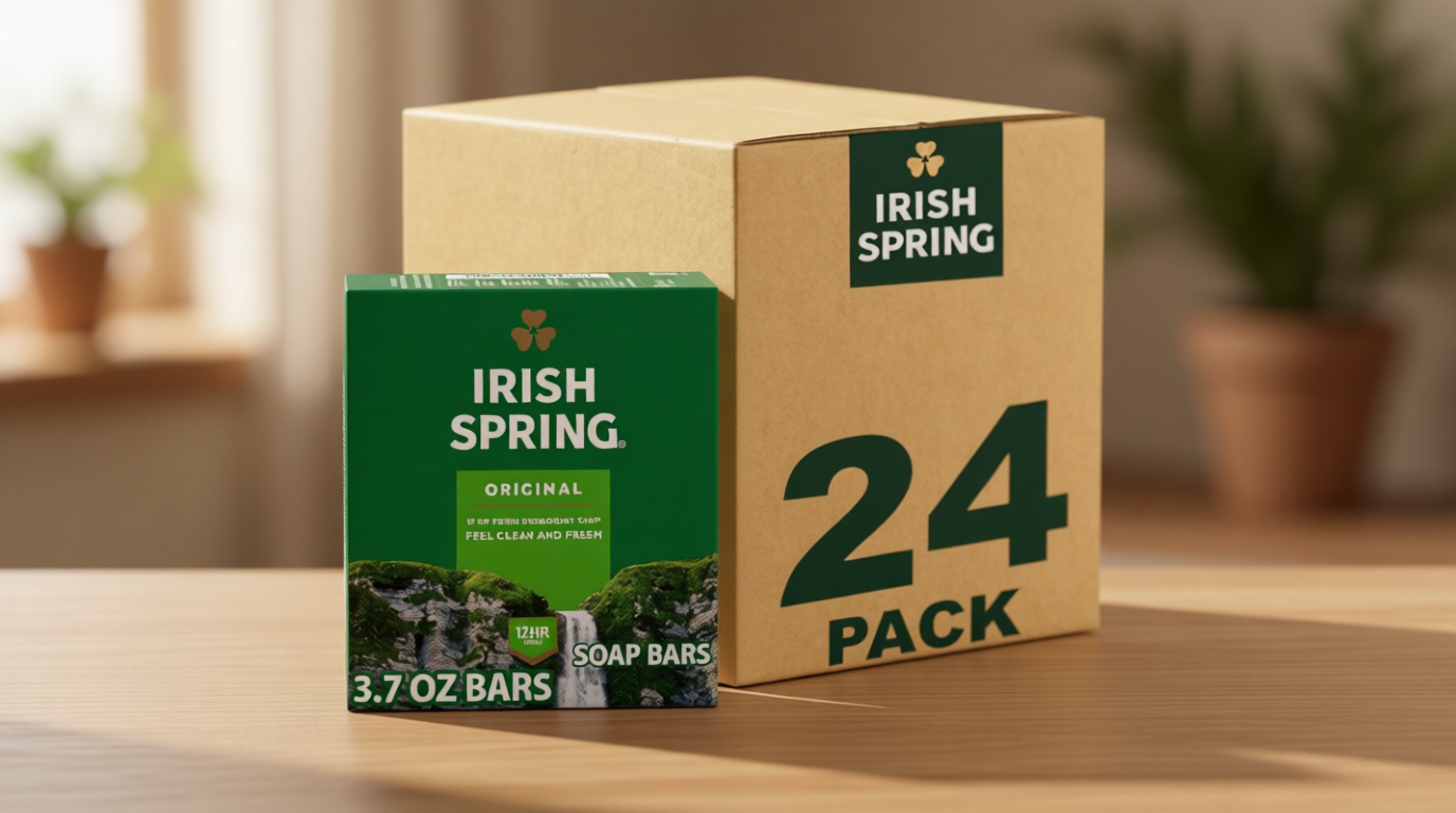 Irish Spring Bar Soap for Men, Original Clean, Smell Fresh and Clean for 12 Hours, Men Soap Bars for Washing Hands and Body, Mild for Skin, Recyclable Carton, 3.7 Ounce - 3 Count (Pack of 8)