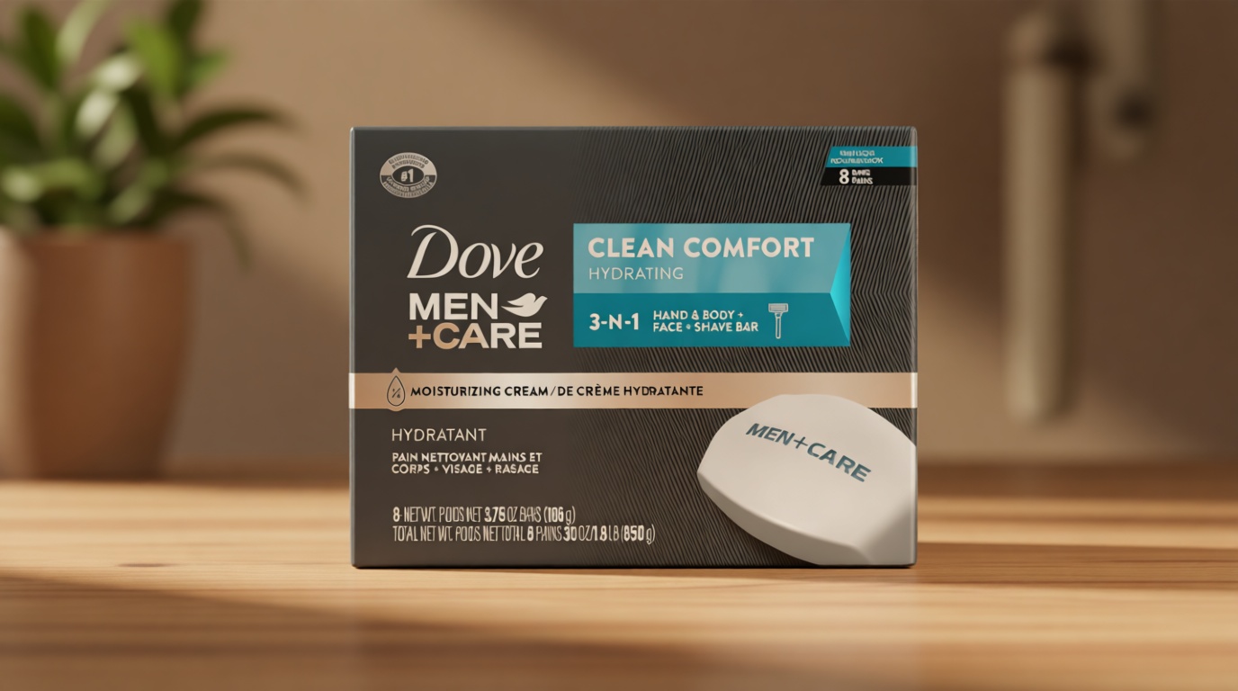 DOVE MEN + CARE Body and Face Bar To Clean and Hydrate Skin Body and Facial Cleanser More Moisturizing Than Bar Soap 3.75 oz 8 Bars