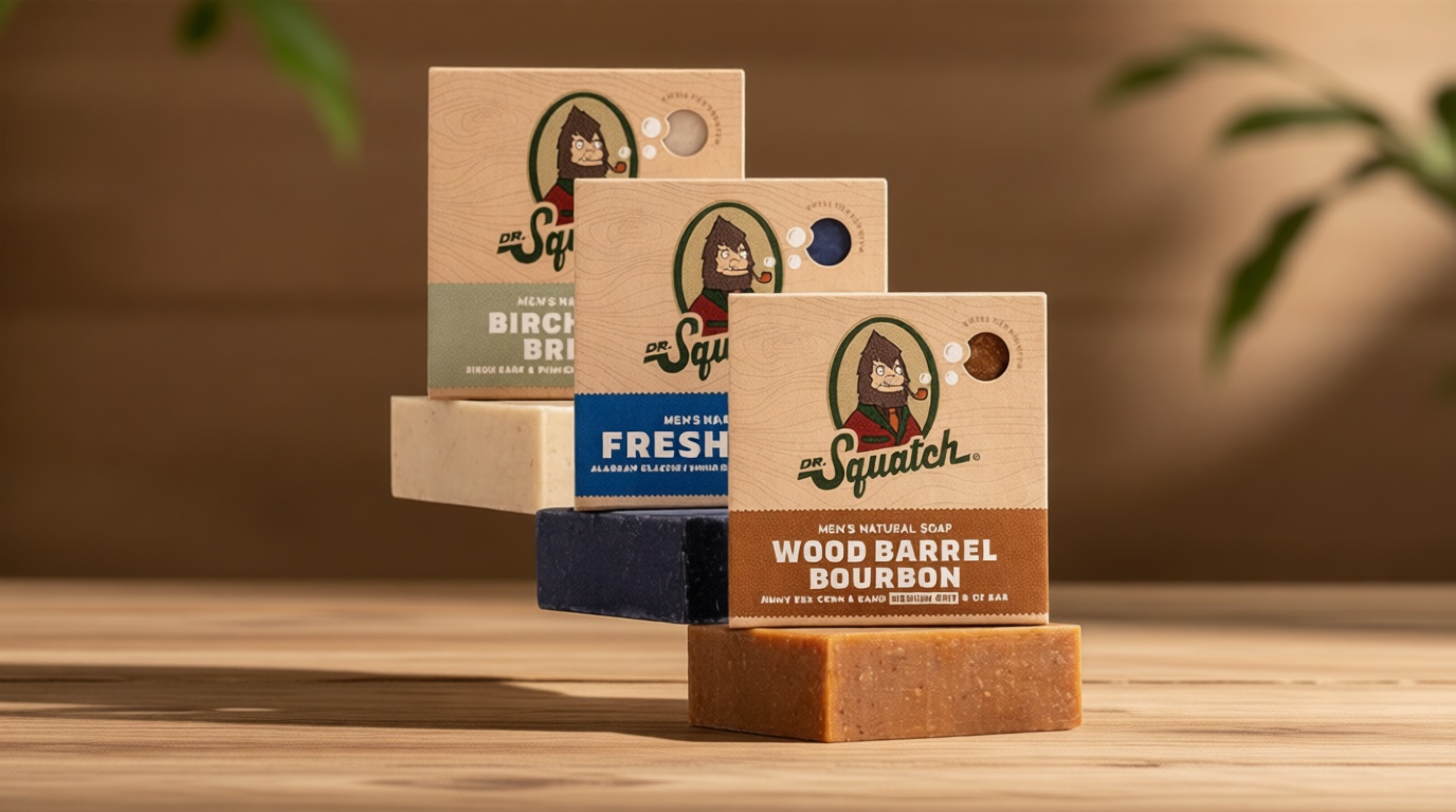 Dr. Squatch Natural Men’s Bar Soap - Cold Process Body Soap Bar with Natural Oils - Gifts for Men - Birchwood Breeze, Fresh Falls & Wood Barrel Bourbon (5 oz, 3-Pack)