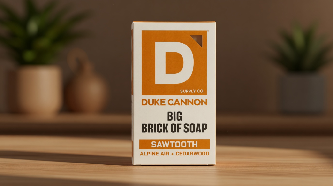 Duke Cannon Supply Co. Extra Large Bar Soap - Men’s Natural Bar Soap with Masculine Scents - Made in the USA with Domestic & Globally Sourced Materials - All Skin Types - Big Brick - Sawtooth,10 oz