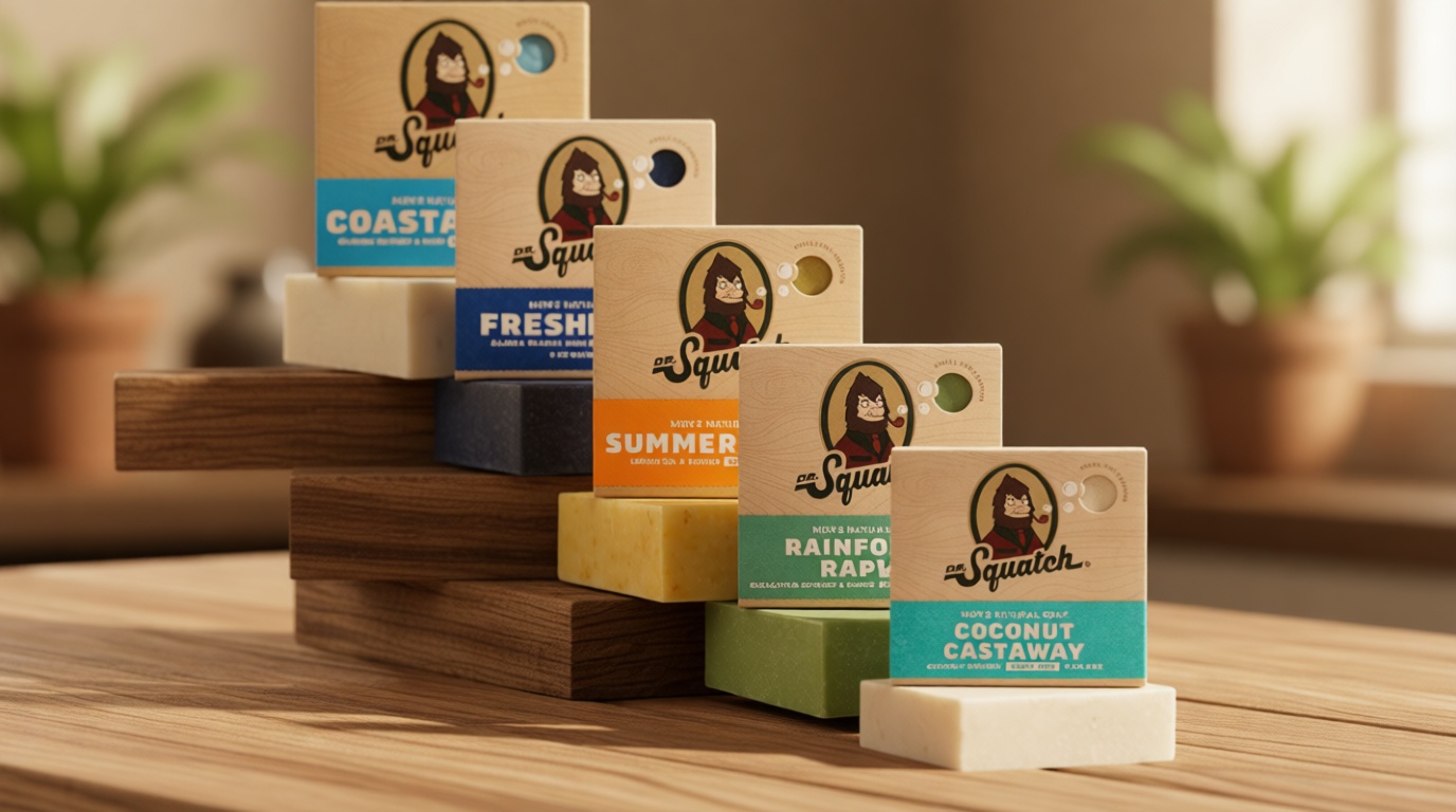 Dr. Squatch Natural Men’s Bar Soap - Cold Process Body Soap Bar with Natural Oils - Gifts for Men - Summer Citrus, Coconut Castaway, Fresh Falls, Coastal Mist & More (5 oz, 5-Pack, Scents May Vary)