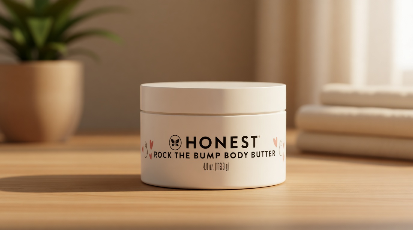 The Honest Company Mama Rock Bump Body Butter Moisturizing Stretch Mark Cream, Shea Avocado Oil, Vitamin E, Hypoallergenic and Dermatologist Tested, 4 oz