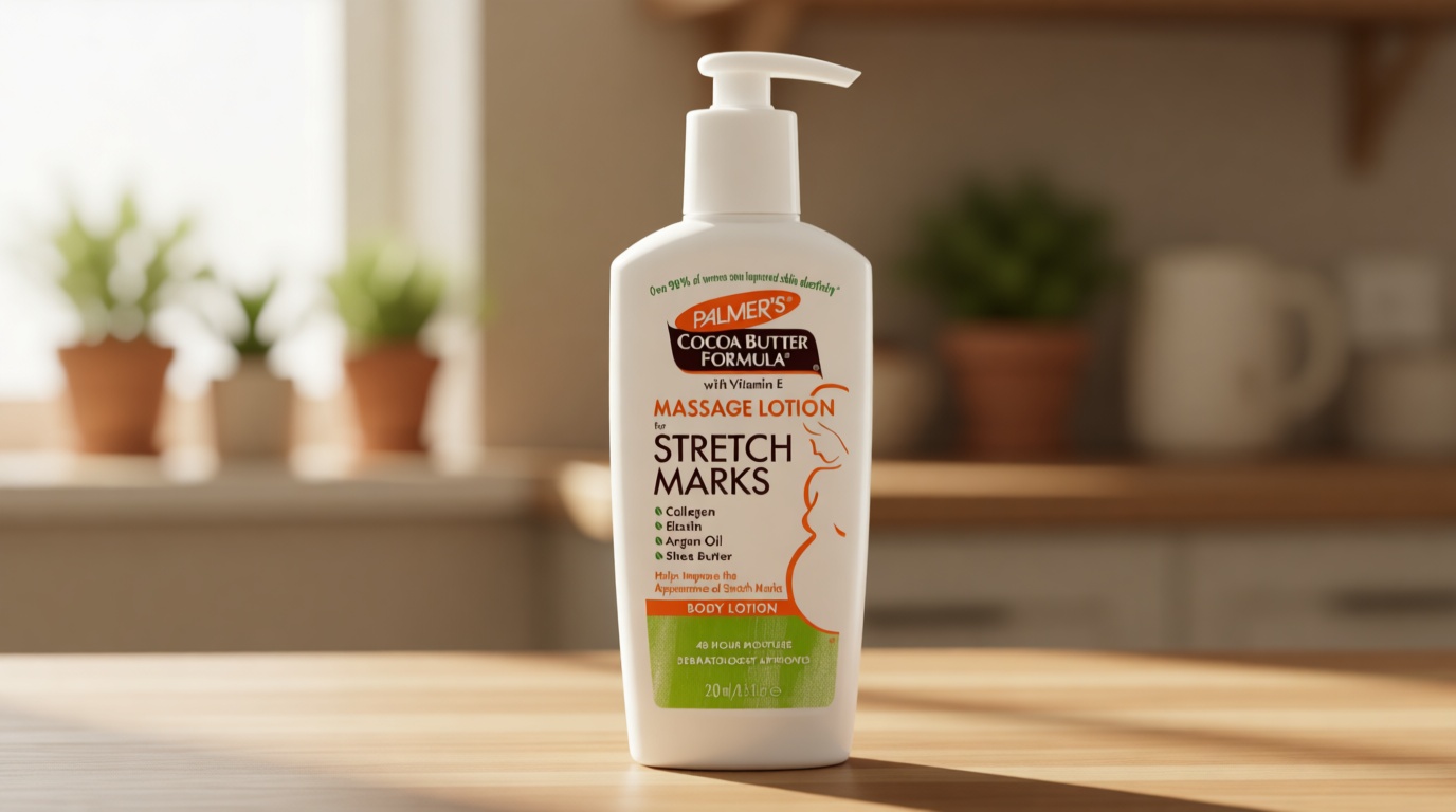 Palmer's Cocoa Butter Formula Massage Lotion For Stretch Marks, Pregnancy Skin Care, Belly Cream with Collagen, Elastin, Argan OIl and Shea Butter, 8.5 Ounces