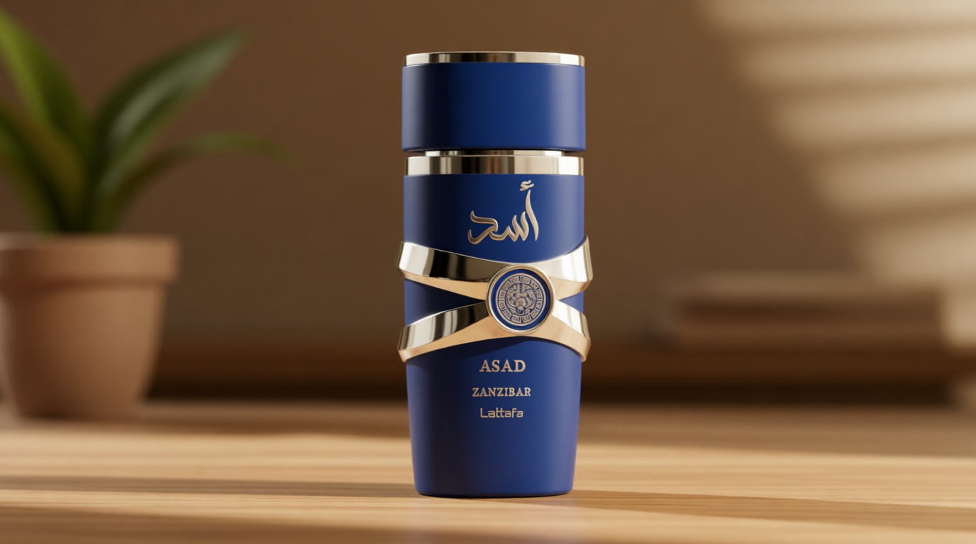 Lattafa Asad Zanzibar - Fresh, Spicy, Vanilla, Coconut - Eau de Parfum Long-Lasting Fragrance for Men, 3.40 Ounce / 100 ml