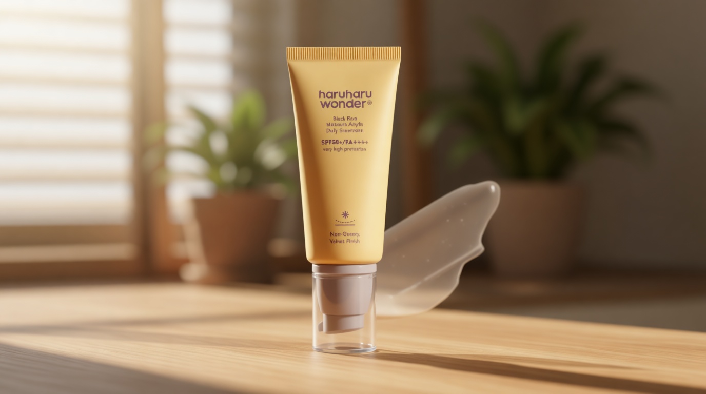 Haruharu Wonder Black Rice Moisture Airyfit Daily Sunscreen 1.69fl.oz - Velvet Finish, No White Cast, Hydrating, Moisturizing, Korean Skin Care, Vegan, Clean Beauty