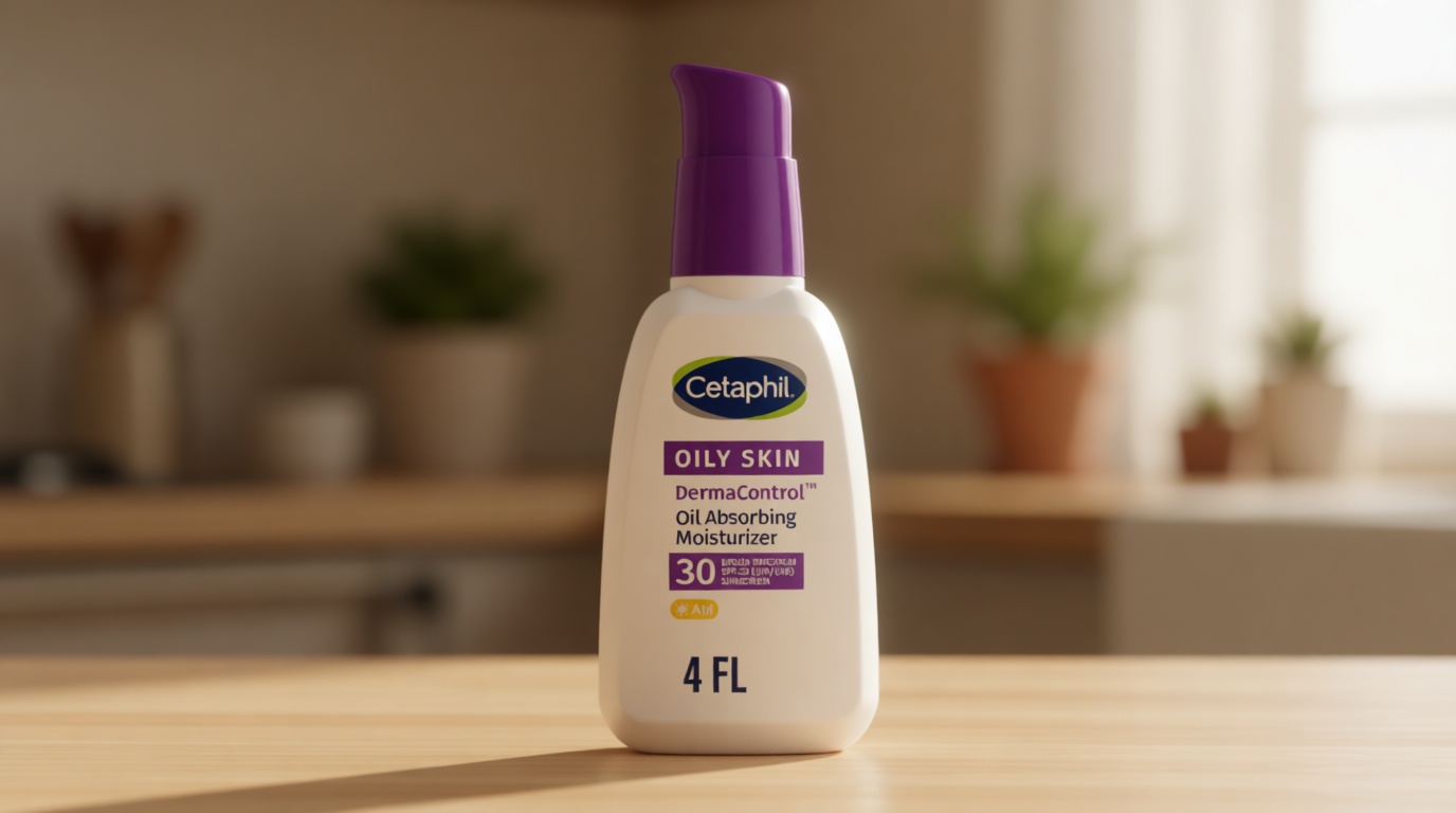 Cetaphil DermaControl Oil Absorbing Moisturizer with SPF 30, For Sensitive, Oily Skin, 4 Fl oz, Absorbs Oil, Reduces Shine, Hydrates, Protects, No Added Fragrance