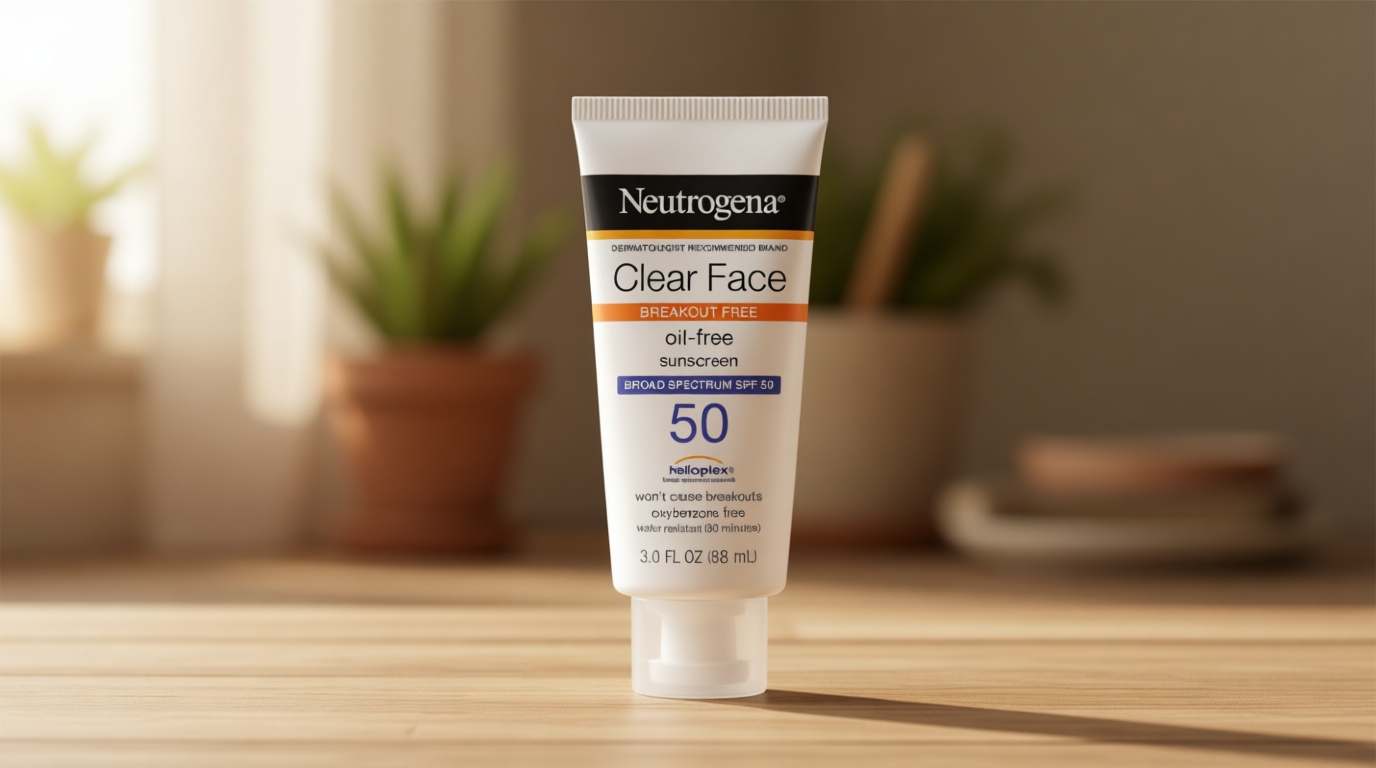 Neutrogena Clear Face Sunscreen Lotion for Acne-Prone Skin, Broad Spectrum SPF 50, Sunscreen for Face & Oily Skin, Oil-,Fragrance- & Oxybenzone-Free, Water Resistant, Matte, Unscented, 3 Fl Oz