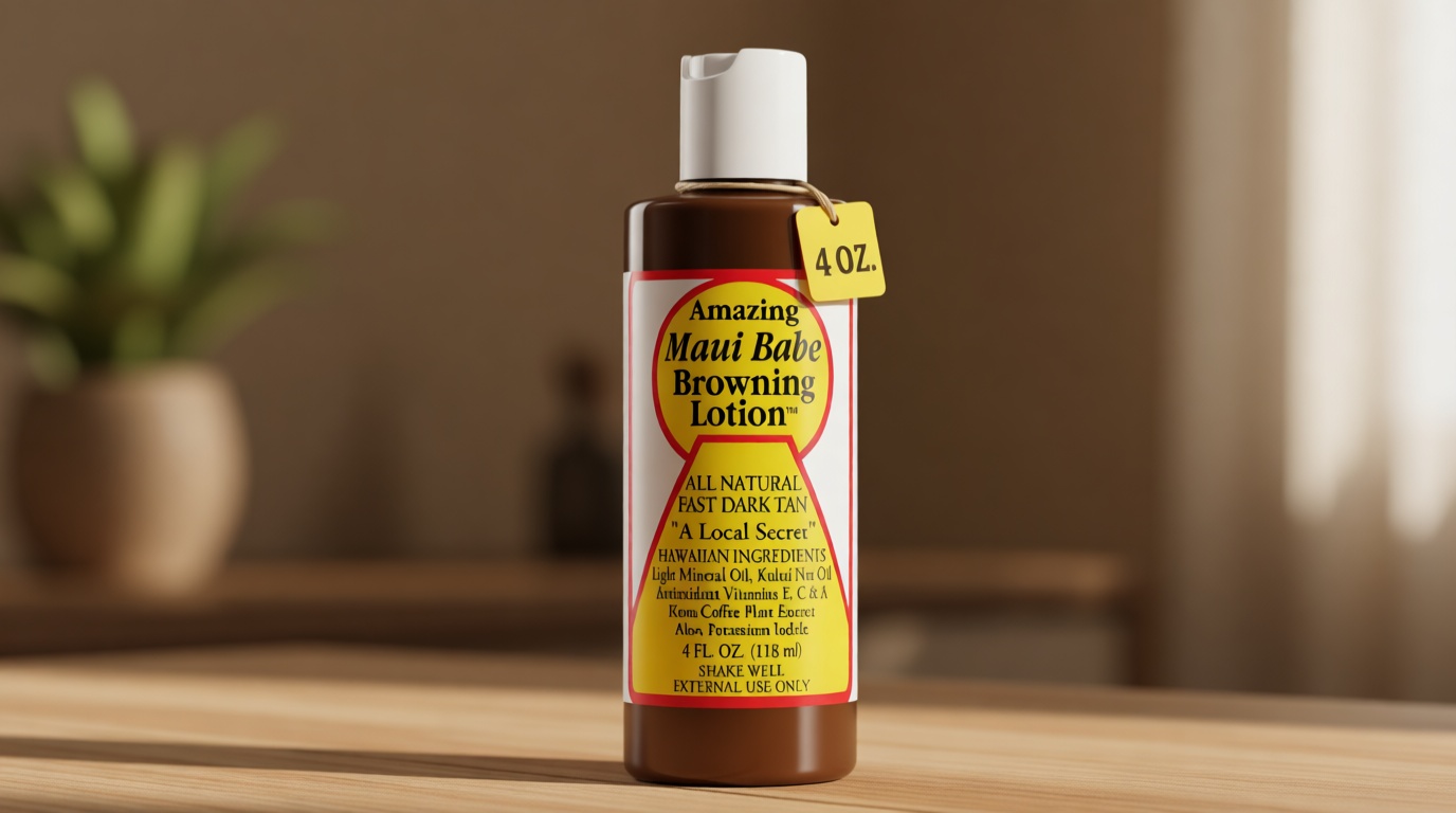 Maui Babe Browning Lotion - Natural Hawaiian Tan Accelerator with Vitamins & Antioxidants - Moisturizing Formula for All Skin Types - Made in USA - 4 fl oz