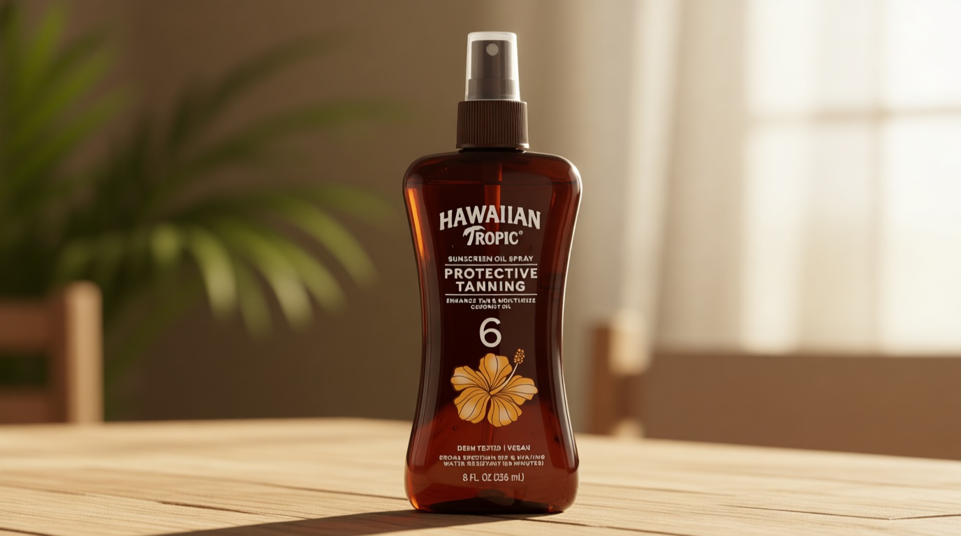 Hawaiian Tropic Dark Tanning Oil Spray Pump, SPF 6 8 Oz (Packaging May Vary)
