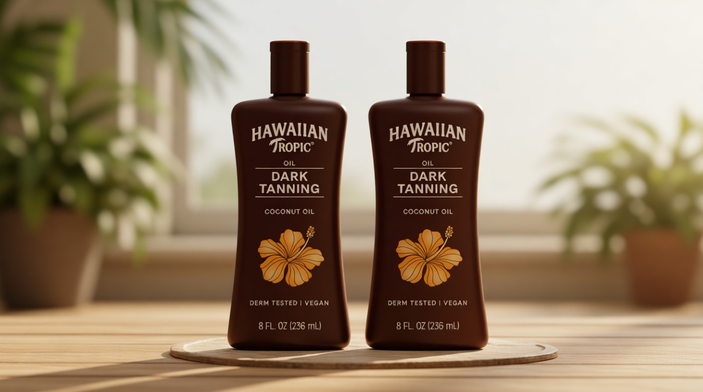 Hawaiian Tropic Dark Tanning Oil, 8 Fl Oz | Moisturizing Body Oil with Cocoa Butter, Tan Enhancer, 8 Fl Oz each Twin Pack