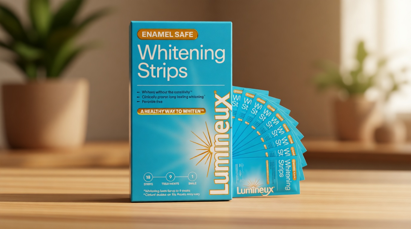 Lumineux Teeth Whitening Strips Kit - 9 Treatments (1 Month) - Peroxide Free - Enamel Safe for Whiter Teeth - Whitening Without The Sensitivity - Dentist Formulated - Sensitivity Free