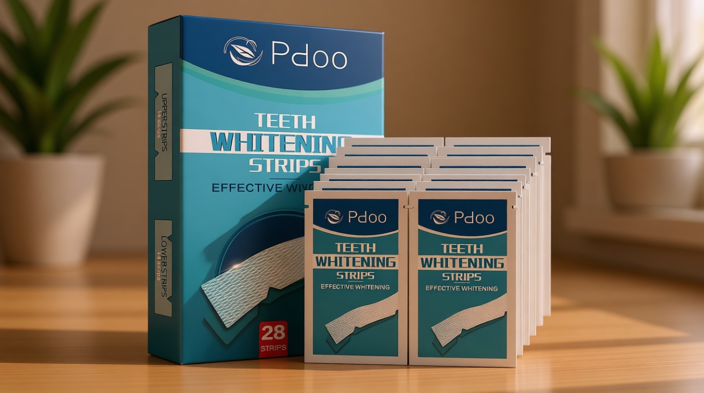 Teeth Whitening Strip 14 Treatments - Whitening Strips for Sensitive People, Fast Remove Smoking, Coffee, Wine Stains, Teeth Brightening Kit Pack of 28 Non-Slip Strips