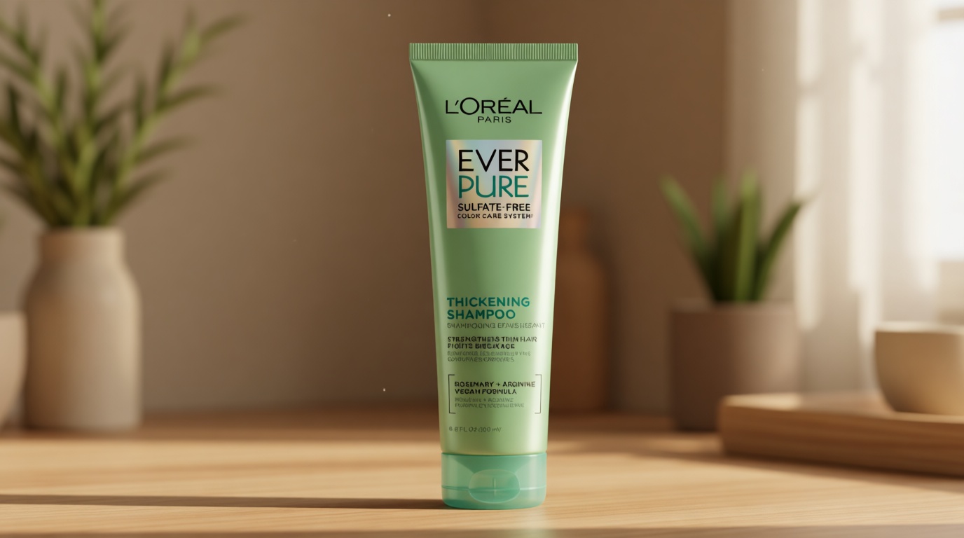 L'Oreal Paris Thickening Sulfate Free Shampoo, Thickens + Strengthens Thin, Fragile Hair, Hair Care with Rosemary Leaf, EverPure, 8.5 Fl Oz (Packaging May Vary)