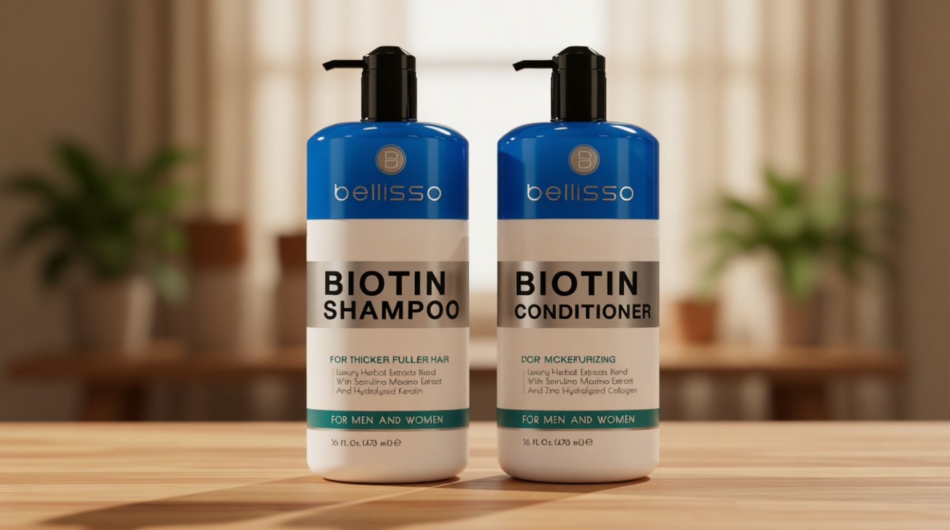 Biotin Shampoo and Conditioner Set - Sulfate and Paraben Free Treatment for Men and Women - Hair Thickening Volumizing Products to Help Boost Thinning Hair with Added Keratin