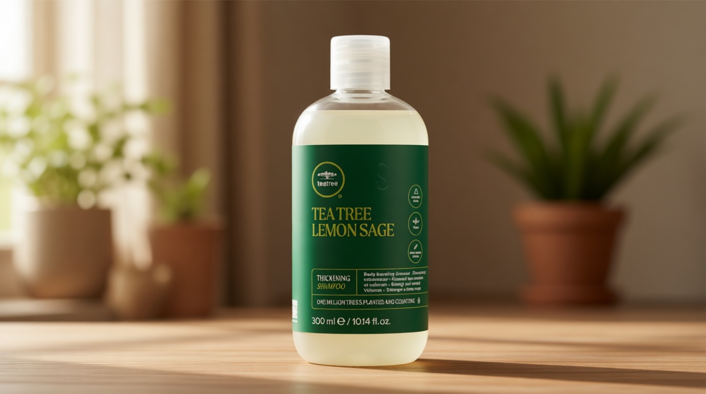Tea Tree Lemon Sage Thickening Shampoo, Builds Body + Boosts Volume, For Fine Hair