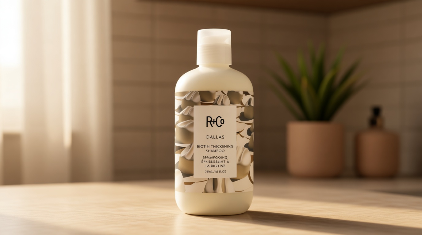 R+Co DALLAS Biotin Thickening Shampoo – Volumizing & Strengthening Hair Cleanser, All Hair Types [Amazon-developed Certification] Compact by Design