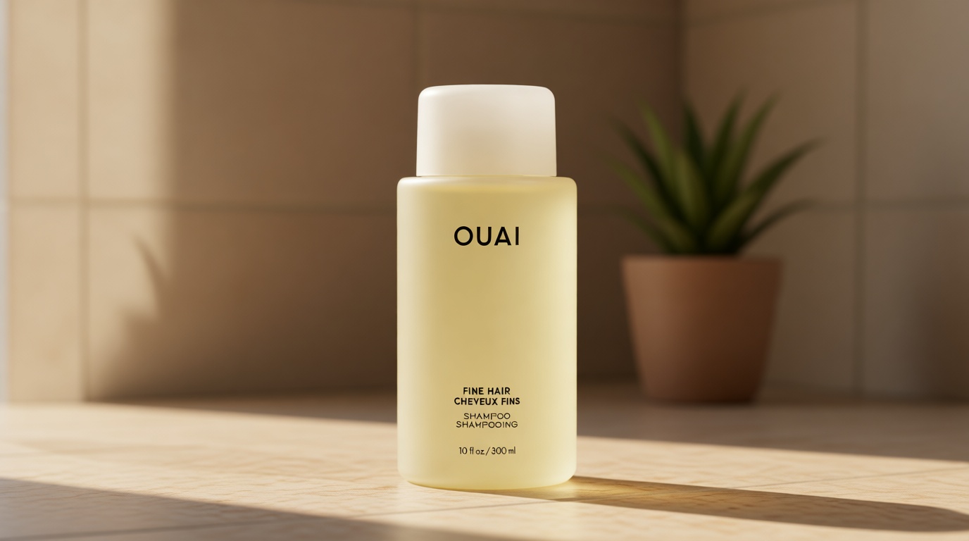 OUAI Fine Hair Shampoo - Biotin Thickening Shampoo for Flat, Thin Hair - Volumizing & Strengthening Keratin & Chia Seed Oil for Women & Men - Lightweight, Color-Safe, Sulfate Free, 10 Oz
