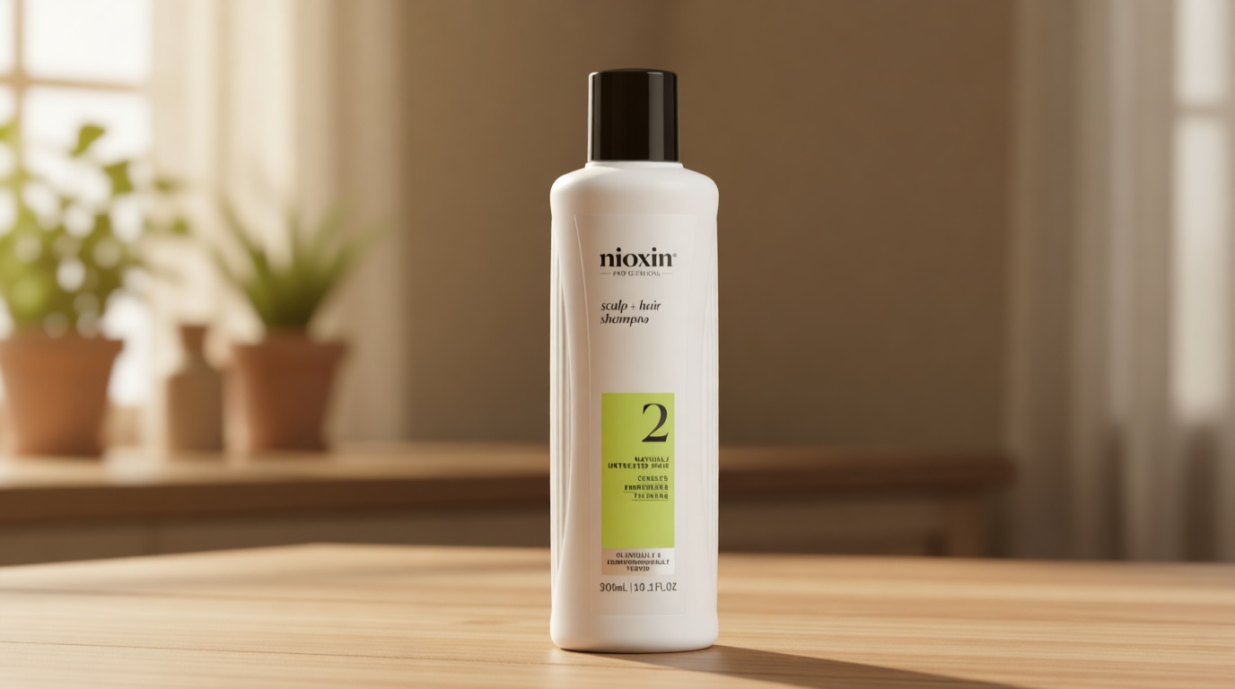 Nioxin System 2 Scalp + Hair Thickening Shampoo for Natural Hair with Progressed Thinning | Cleanse & Boost Hair Density with Niacinamide & Biotin