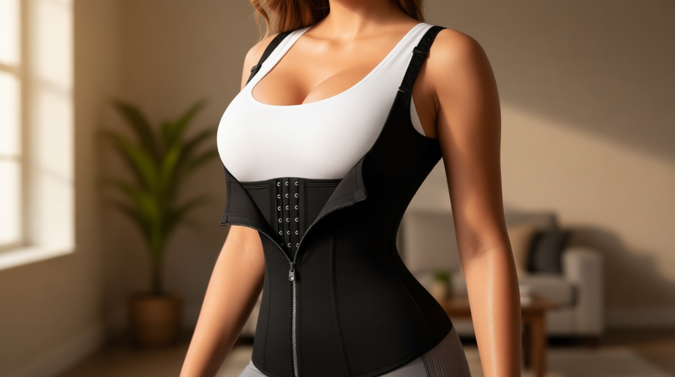 Nebility Waist Trainer for Women Corset Shapewear with Zipper Women's Waist Cincher Tank Top with Adjustable Straps
